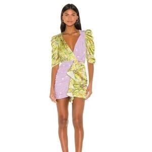 NWT For Love & Lemons Dubois Mini Dress in Mixed Print Freedom Floral Size Large